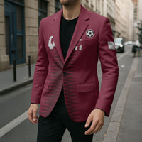 Custom Qatar 2026 World Football Blazer Maroon Version