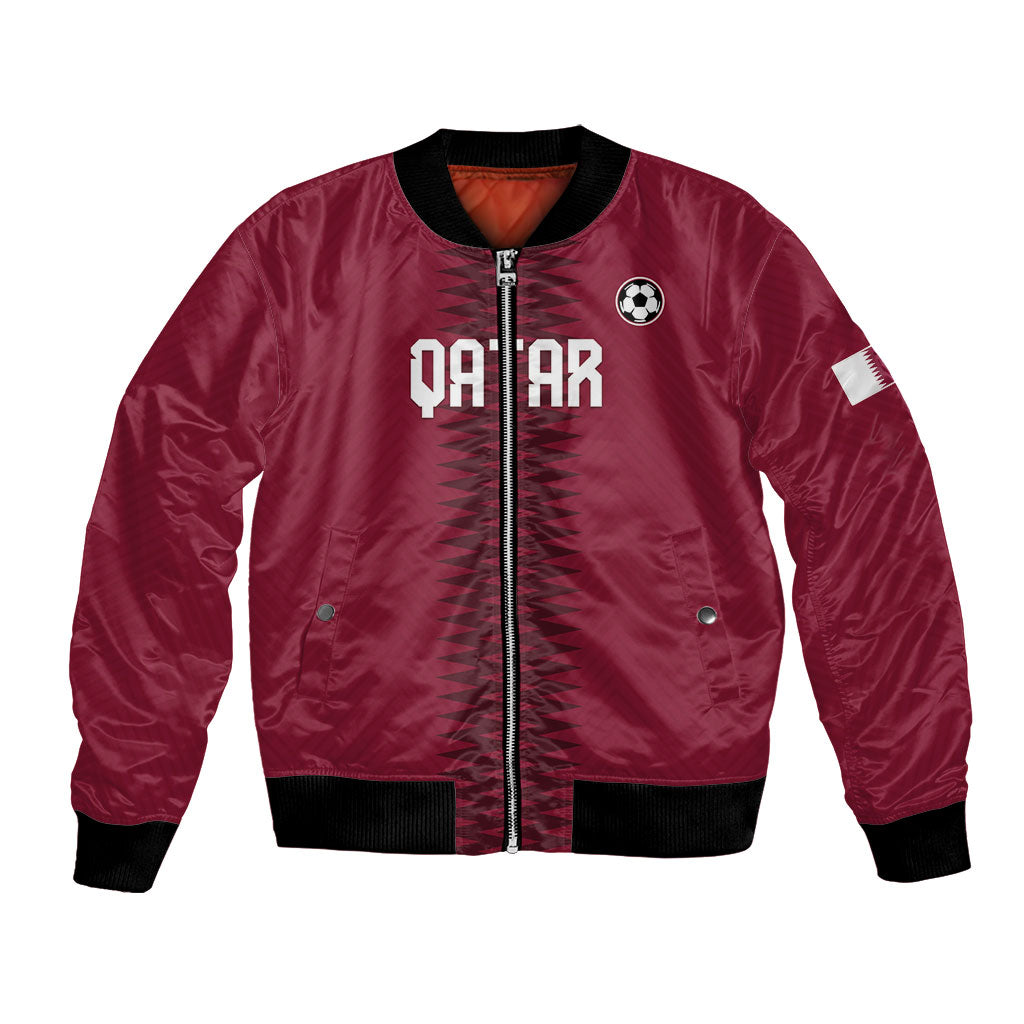 Custom Qatar 2026 World Football Bomber Jacket Maroon Version