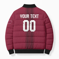 Custom Qatar 2026 World Football Bomber Puffer Jacket Maroon Version