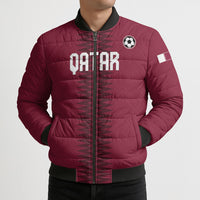 Custom Qatar 2026 World Football Bomber Puffer Jacket Maroon Version