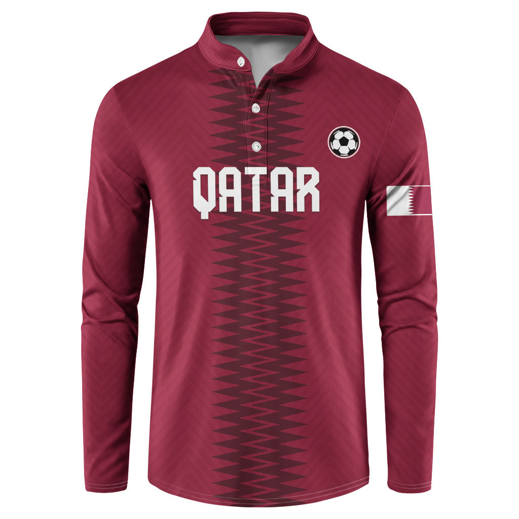 Custom Qatar 2026 World Football Button Sweatshirt Maroon Version