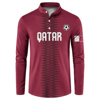 Custom Qatar 2026 World Football Button Sweatshirt Maroon Version