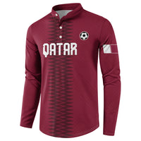 Custom Qatar 2026 World Football Button Sweatshirt Maroon Version