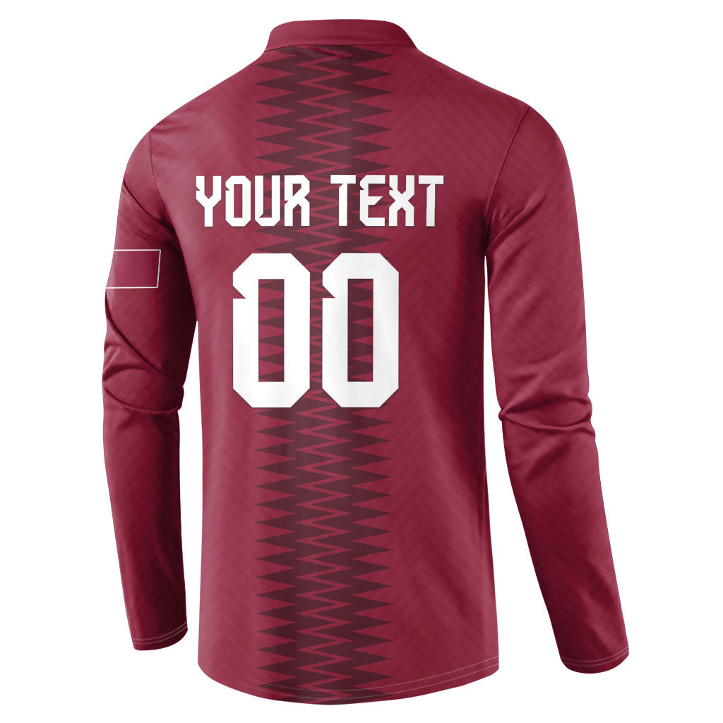 Custom Qatar 2026 World Football Button Sweatshirt Maroon Version