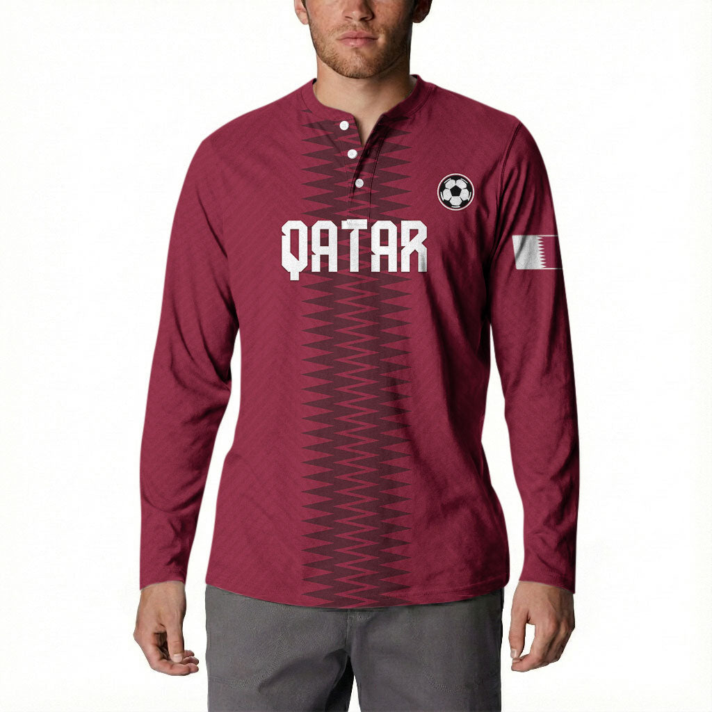 Custom Qatar 2026 World Football Button Sweatshirt Maroon Version