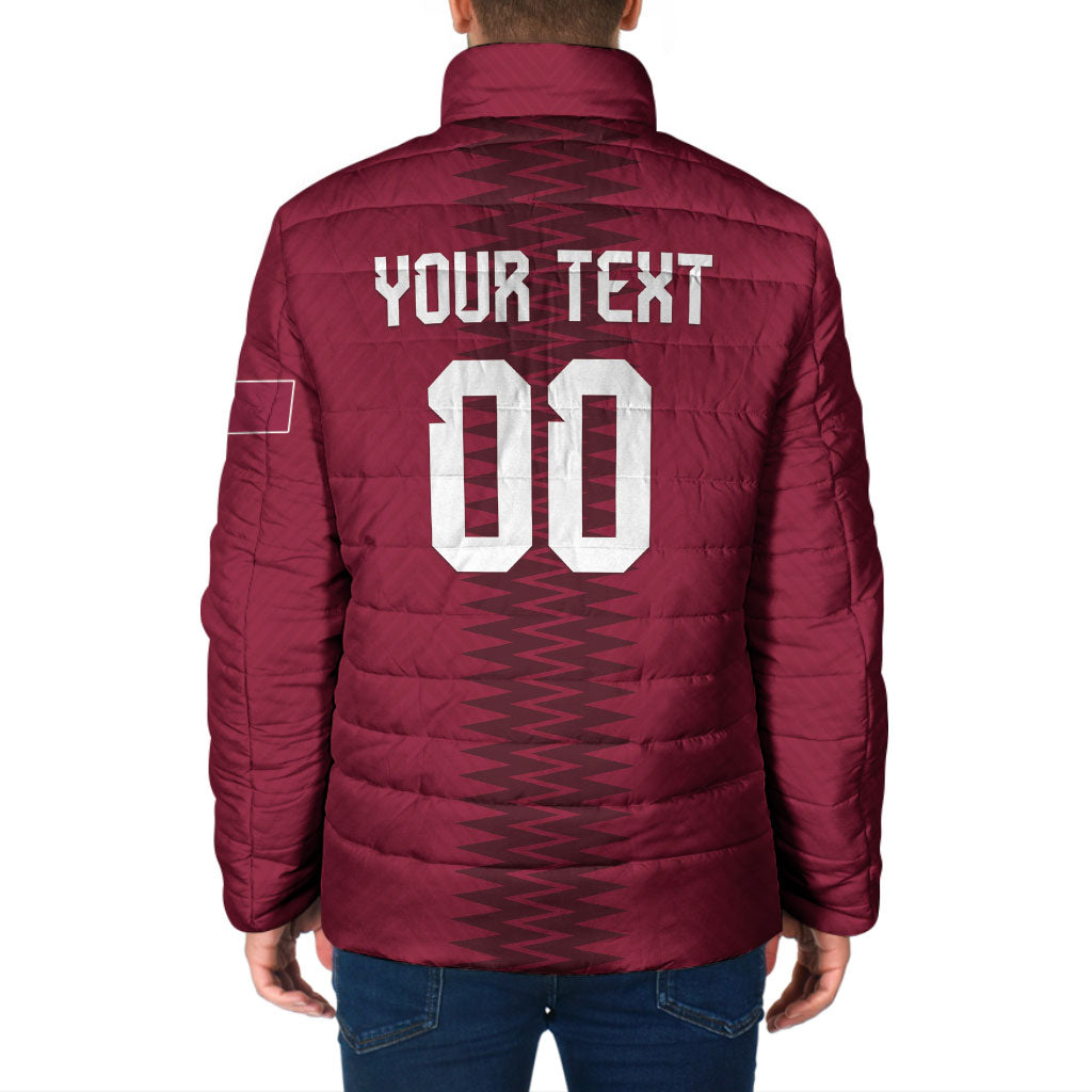Custom Qatar 2026 World Football Padded Jacket Maroon Version