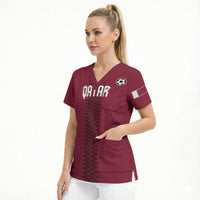 Custom Qatar 2026 World Football Scrub Top Maroon Version