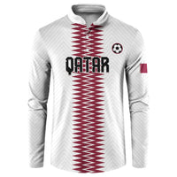 Custom Qatar 2026 World Football Button Sweatshirt White Version