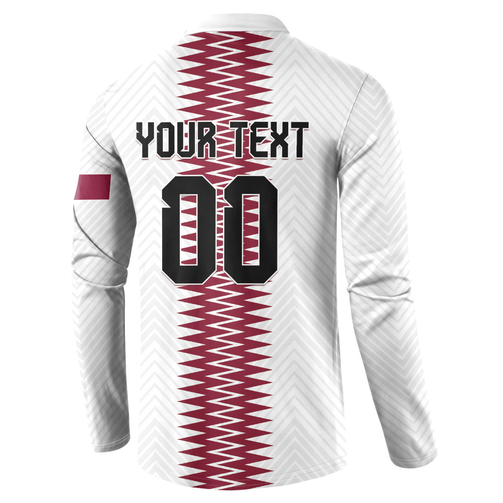 Custom Qatar 2026 World Football Button Sweatshirt White Version