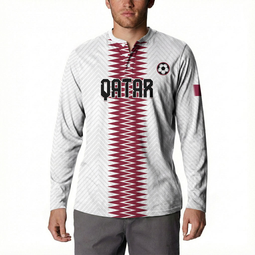 Custom Qatar 2026 World Football Button Sweatshirt White Version