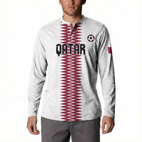Custom Qatar 2026 World Football Button Sweatshirt White Version