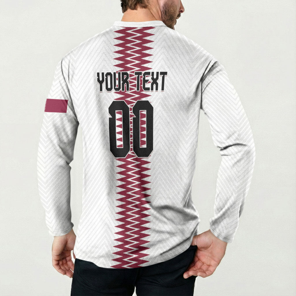 Custom Qatar 2026 World Football Button Sweatshirt White Version