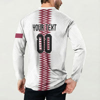 Custom Qatar 2026 World Football Button Sweatshirt White Version