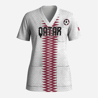Custom Qatar 2026 World Football Scrub Top White Version