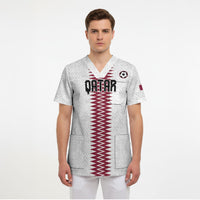 Custom Qatar 2026 World Football Scrub Top White Version