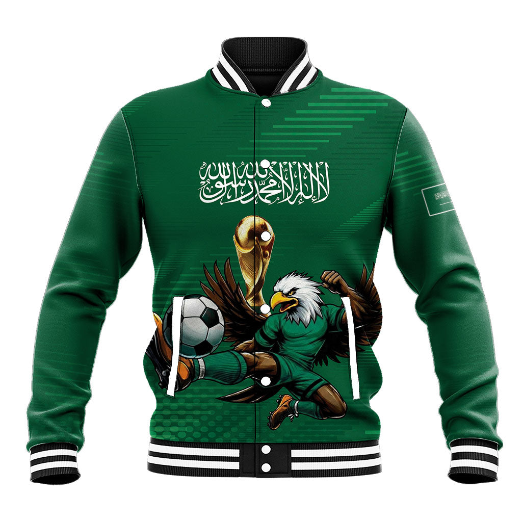 Custom Saudi Arabia 2026 World Football Baseball Jacket Arabian Green Falcons