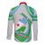 Custom 27 June Djibouti Independence Day Long Sleeve Button Shirt Jabuuti Emblem Mix Islamic Pattern - Wonder Print Shop