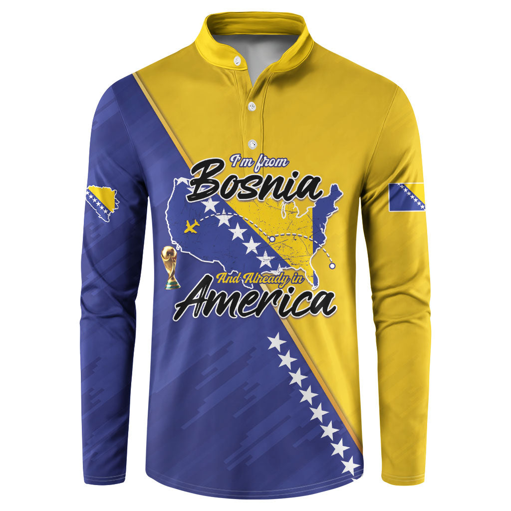 Personalised Bosnia and Herzegovina 2026 Button Sweatshirt Already in America