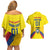 Colombia 2024 Football Champions Couples Matching Off Shoulder Short Dress and Hawaiian Shirt Todos Somos Colombia - Wonder Print Shop