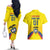 Colombia 2024 Football Champions Couples Matching Off The Shoulder Long Sleeve Dress and Hawaiian Shirt Todos Somos Colombia - Wonder Print Shop