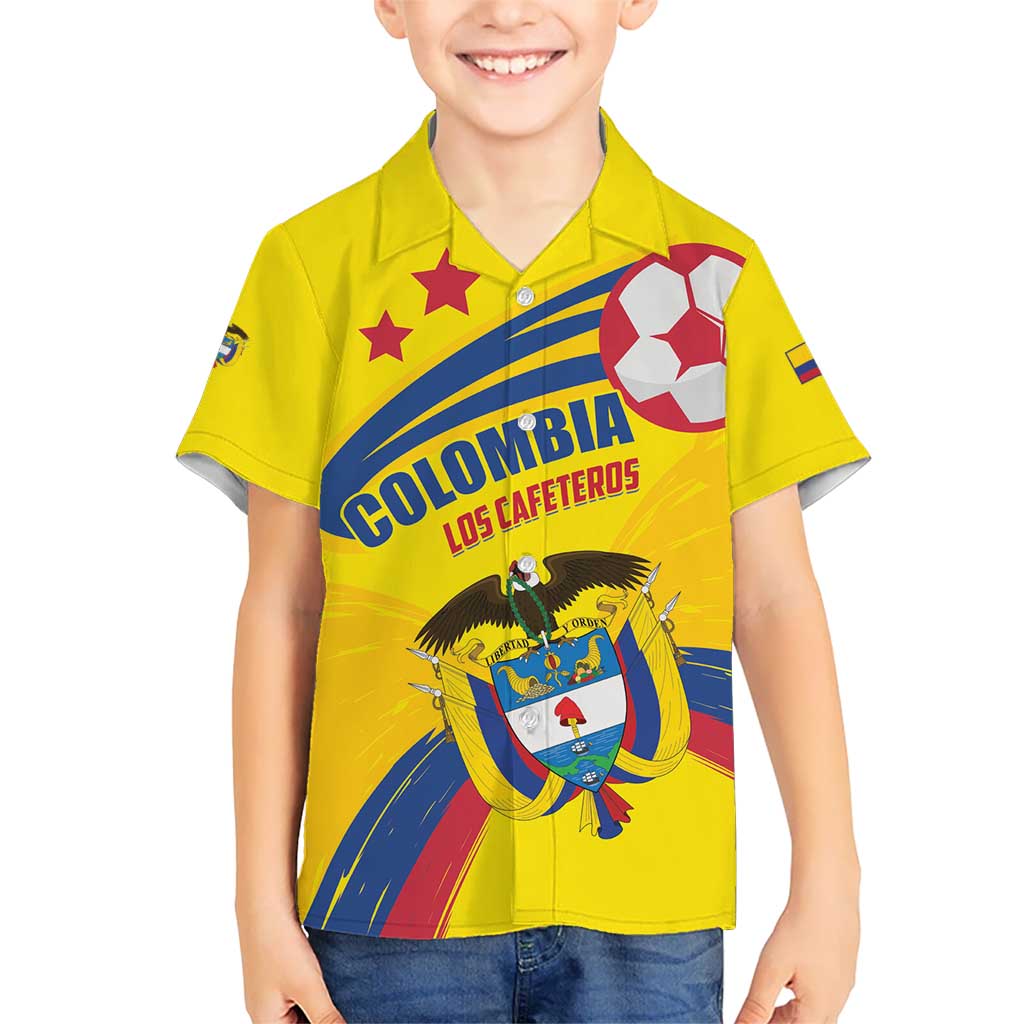 Colombia 2024 Football Champions Kid Hawaiian Shirt Todos Somos Colombia - Wonder Print Shop