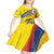 Colombia 2024 Football Champions Kid Short Sleeve Dress Todos Somos Colombia - Wonder Print Shop