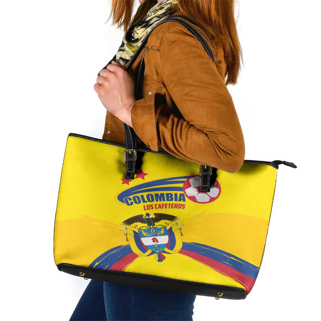 Colombia 2024 Football Champions Leather Tote Bag Todos Somos Colombia - Wonder Print Shop