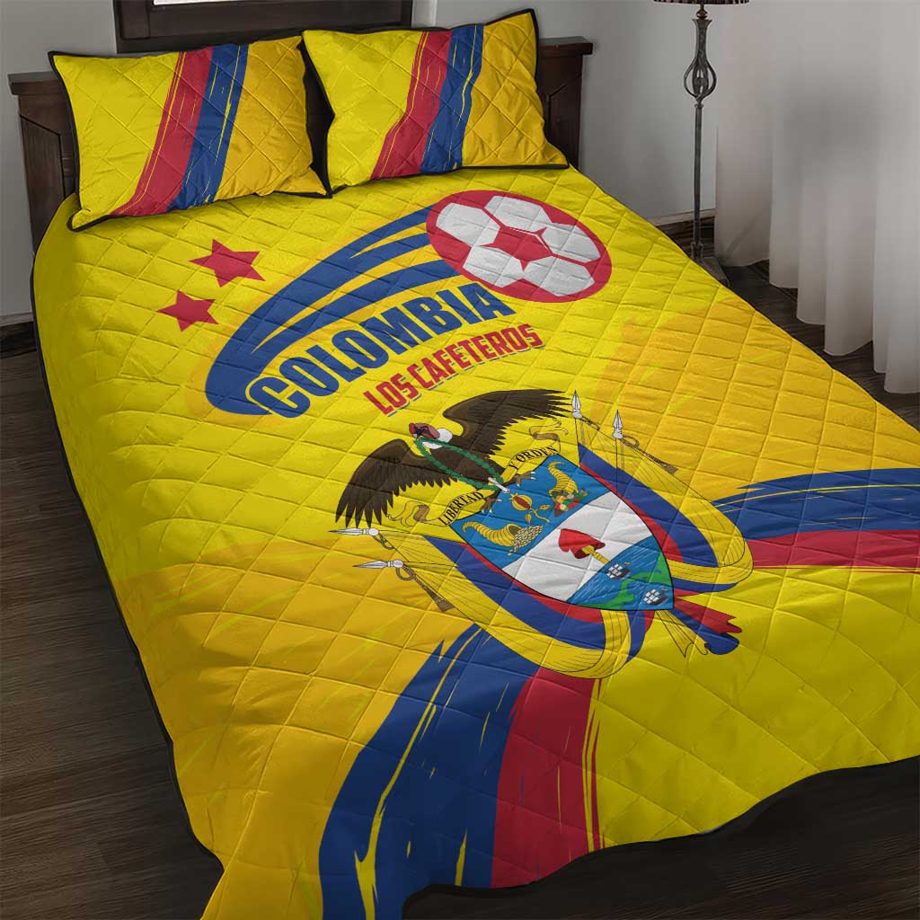 Colombia 2024 Football Champions Quilt Bed Set Todos Somos Colombia - Wonder Print Shop