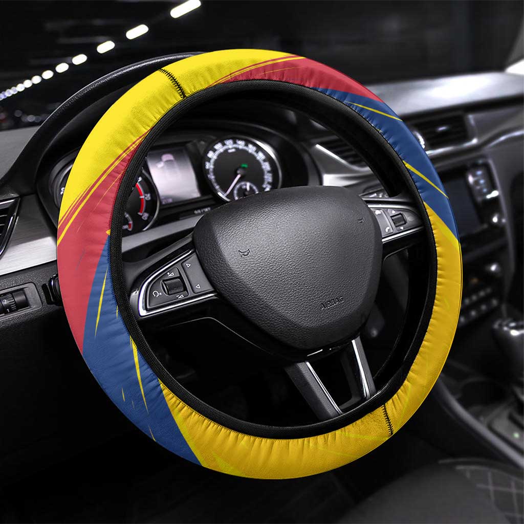 Colombia 2024 Football Champions Steering Wheel Cover Todos Somos Colombia - Wonder Print Shop