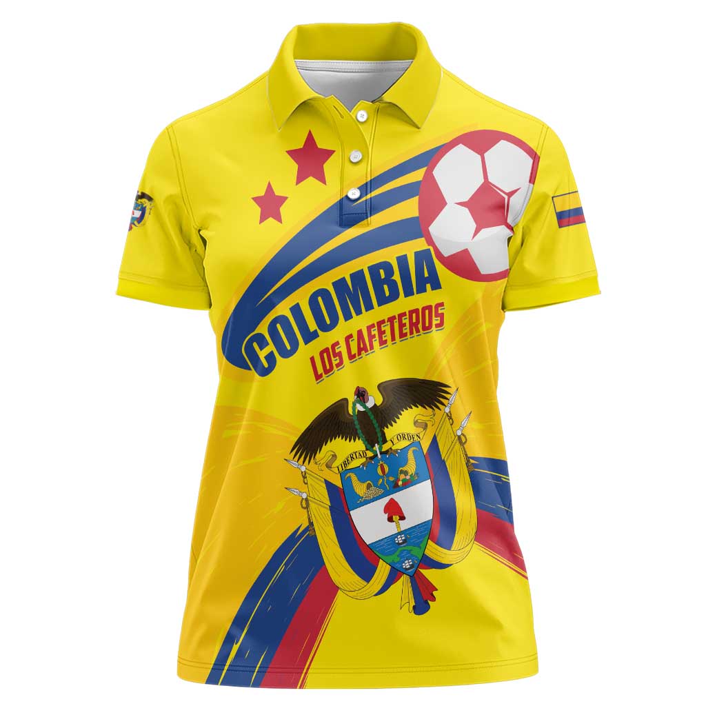 Colombia 2024 Football Champions Women Polo Shirt Todos Somos Colombia - Wonder Print Shop