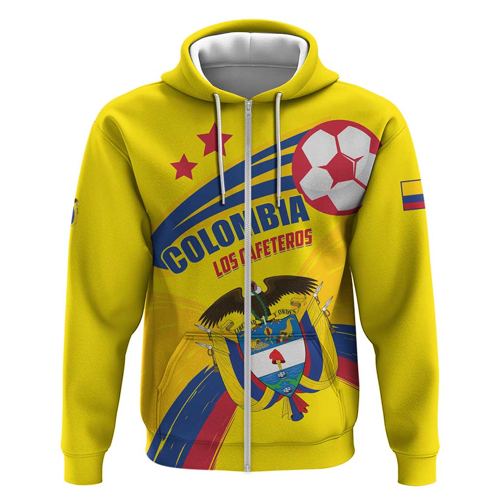 Colombia 2024 Football Champions Zip Hoodie Todos Somos Colombia - Wonder Print Shop