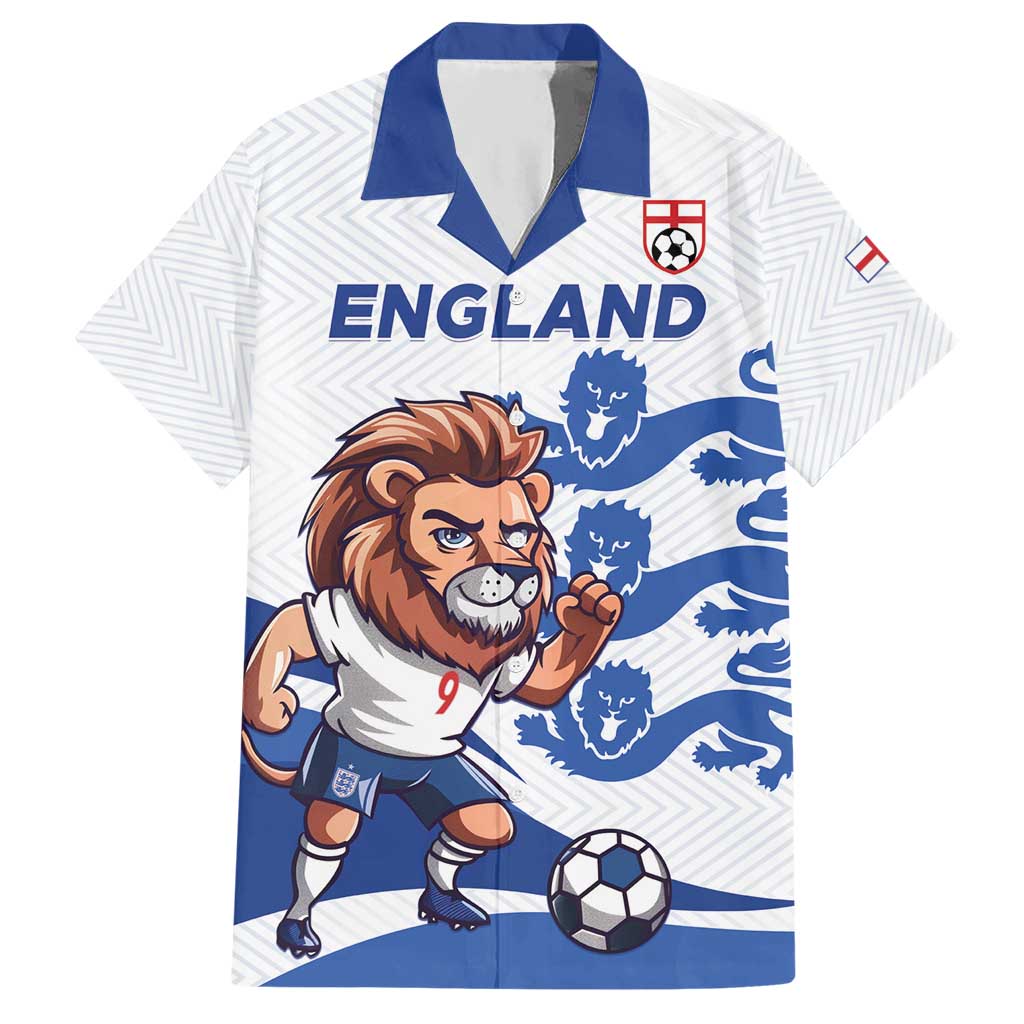 England 2024 Football Hawaiian Shirt Three Lions Go Champions - Wonder Print Shop