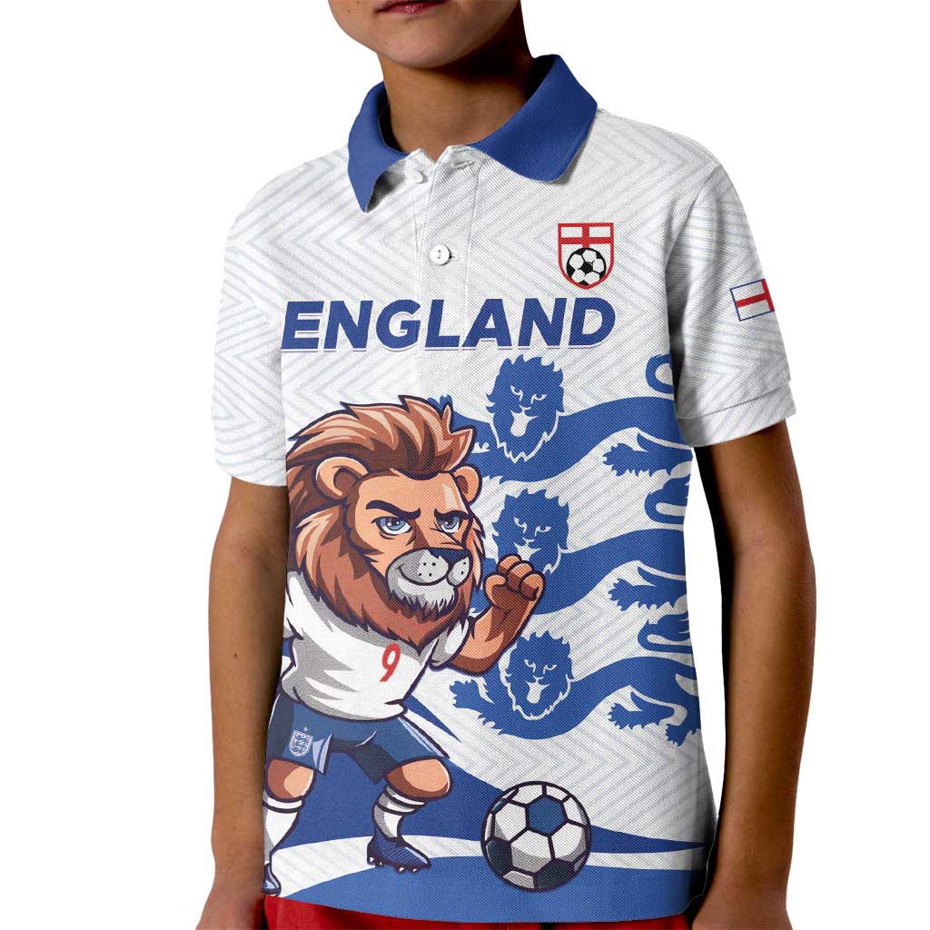 England 2024 Football Kid Polo Shirt Three Lions Go Champions - Wonder Print Shop