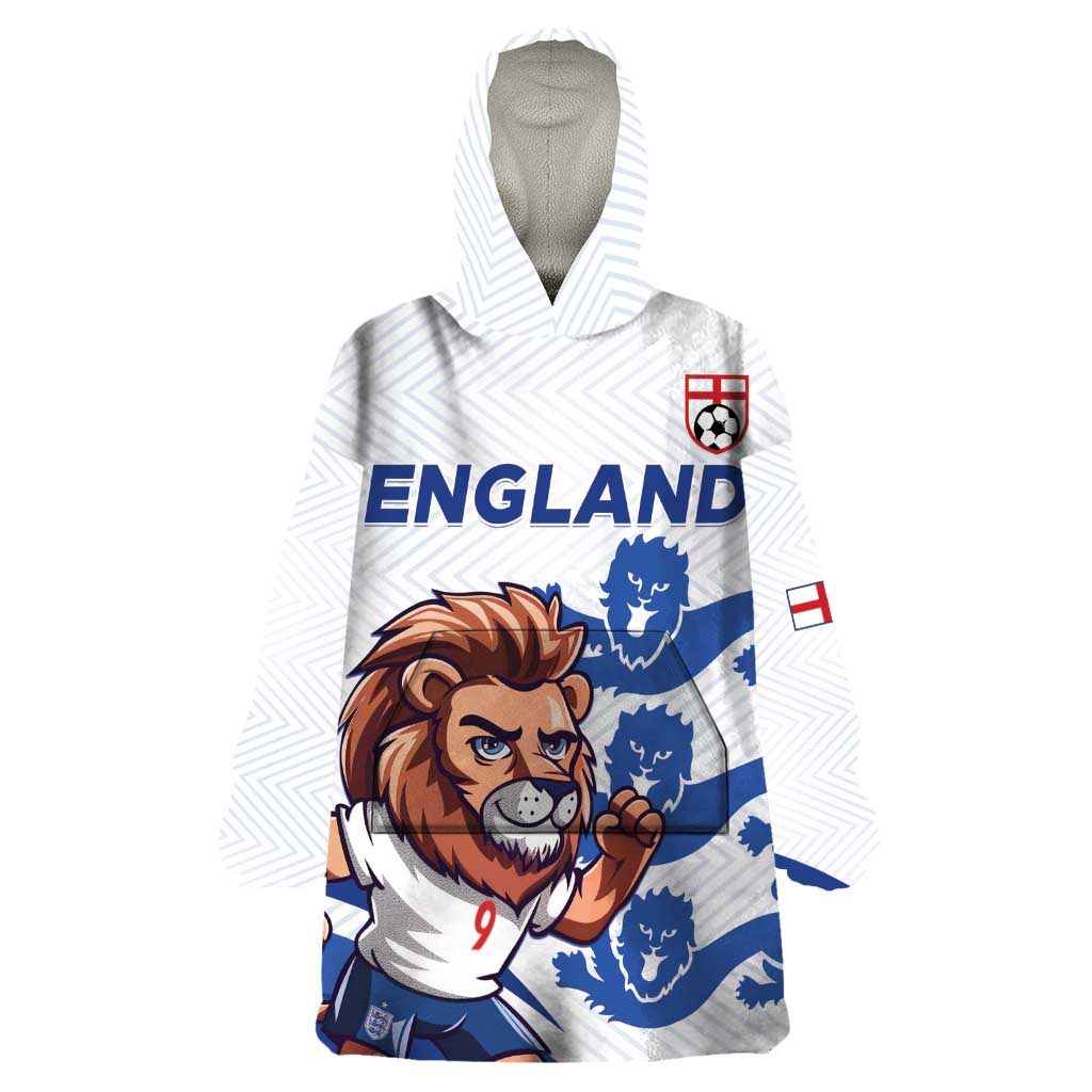 England 2024 Football Wearable Blanket Hoodie Three Lions Go Champions