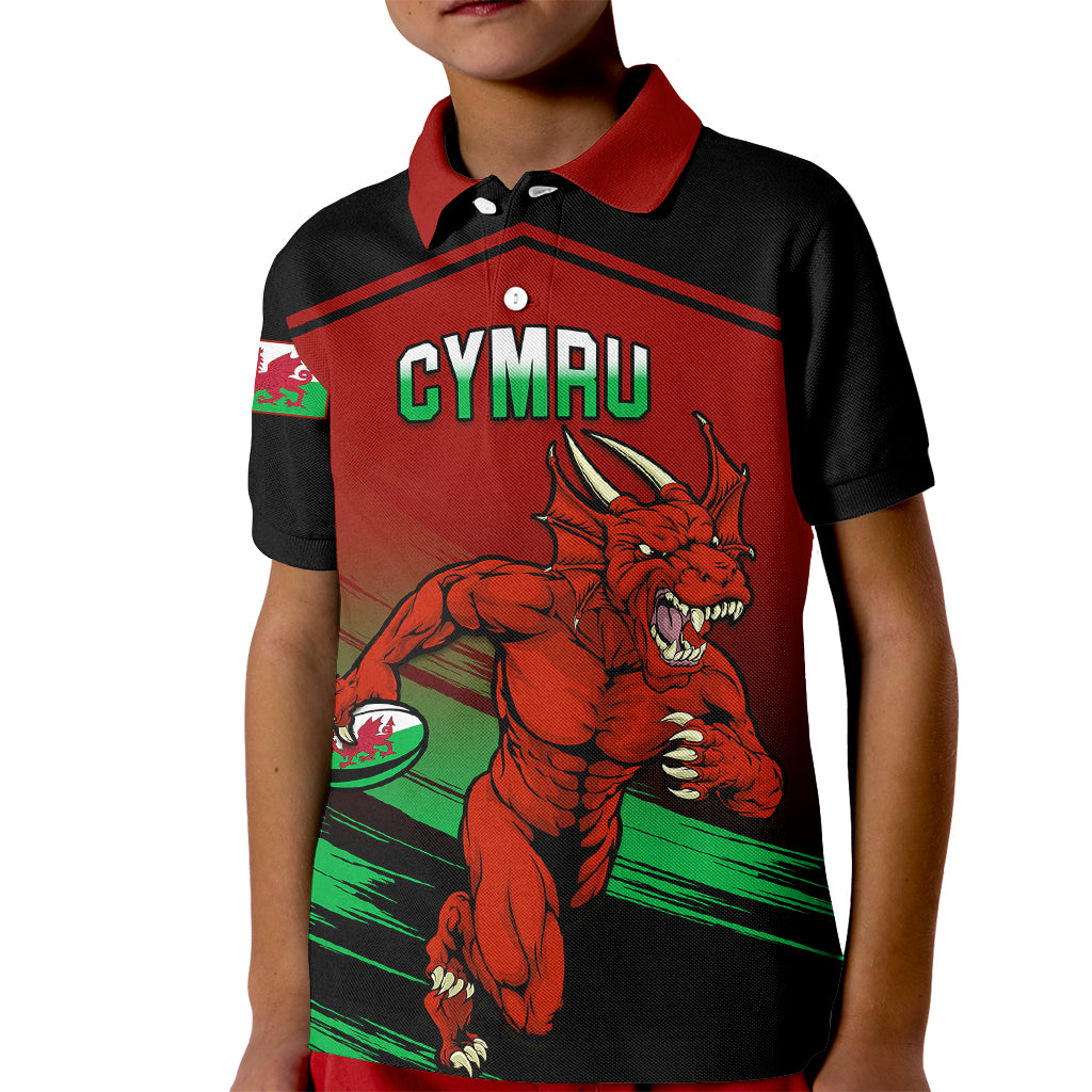 Wales Rugby Kid Polo Shirt Cymru Come On 2023 World Cup - Wonder Print Shop