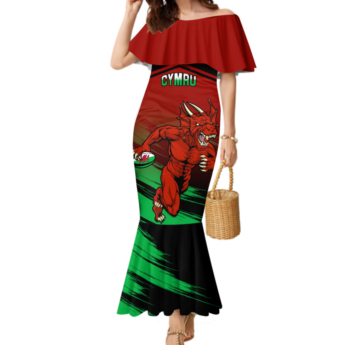 Wales Rugby Mermaid Dress Cymru Come On 2023 World Cup - Wonder Print Shop