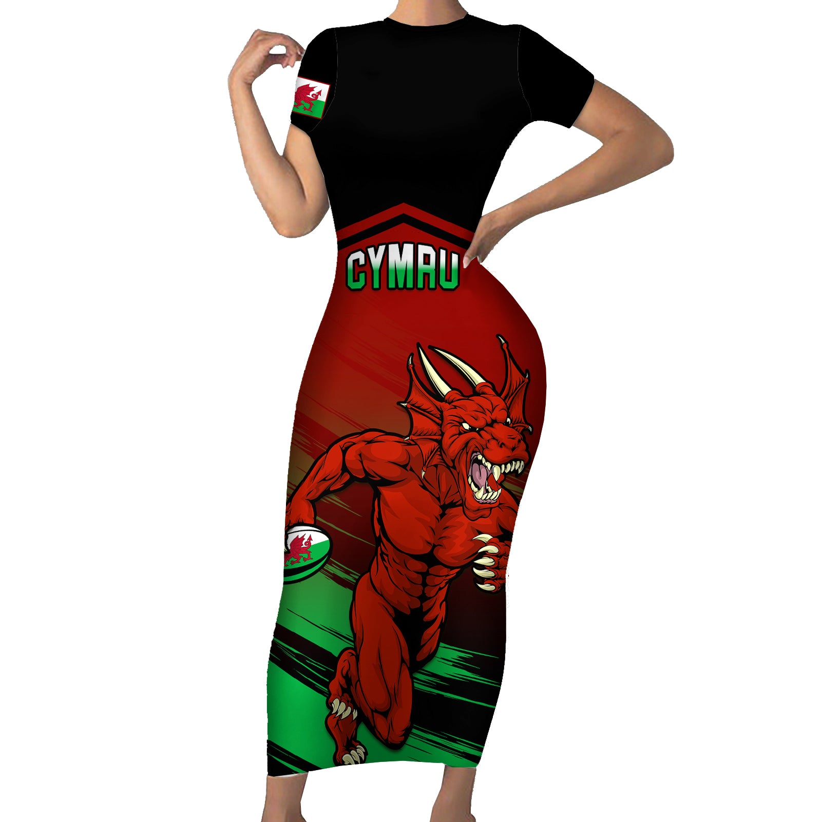 wales-rugby-short-sleeve-bodycon-dress-cymru-come-on-2023-world-cup