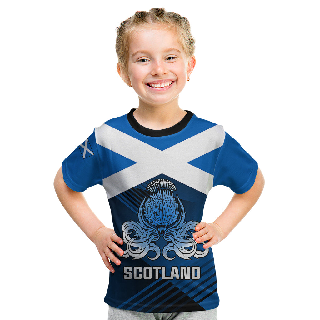 Scotland Rugby Kid T Shirt Thistle Go 2023 World Cup - Wonder Print Shop