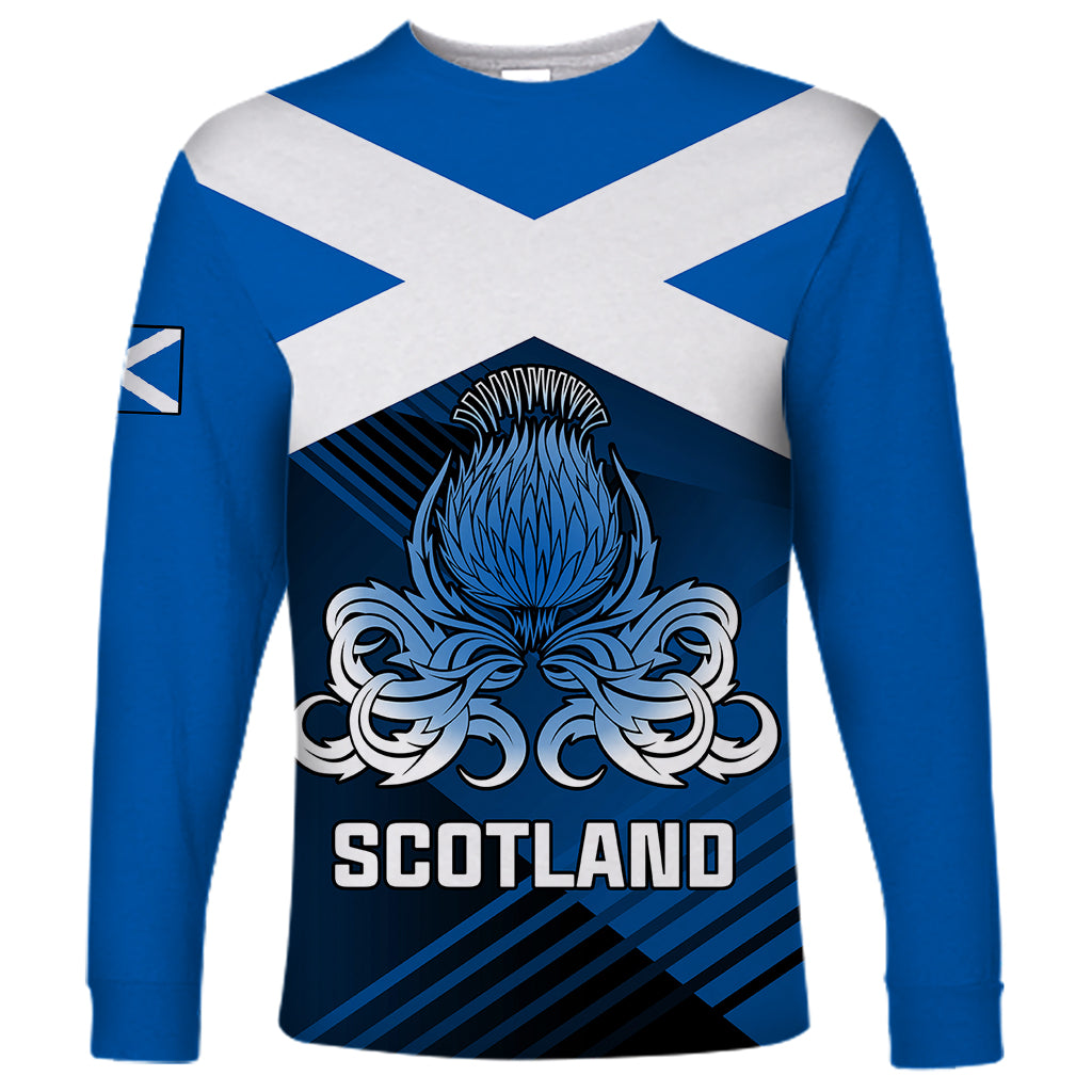 Scotland Rugby Long Sleeve Shirt Thistle Go 2023 World Cup - Wonder Print Shop