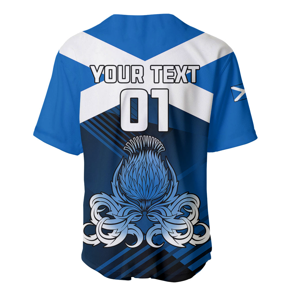 Back of Scotland rugby jersey: 'YOUR TEXT 01' and thistle crest