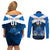 Custom Scotland Rugby Couples Matching Off Shoulder Short Dress and Long Sleeve Button Shirts Thistle Go 2023 World Cup - Wonder Print Shop