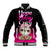 Personalised Hope Love Cure Baseball Jacket Sloth Breast Cancer Awareness - Wonder Print Shop