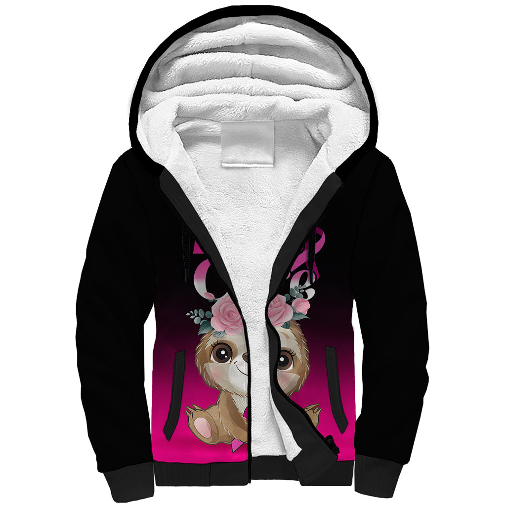 personalised-hope-love-cure-sherpa-hoodie-sloth-breast-cancer-awareness