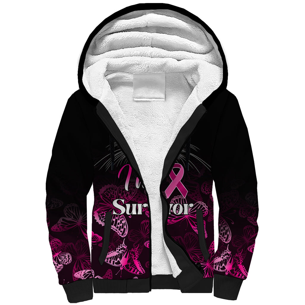 personalised-i-am-a-survivor-sherpa-hoodie-black-cat-breast-cancer-awareness