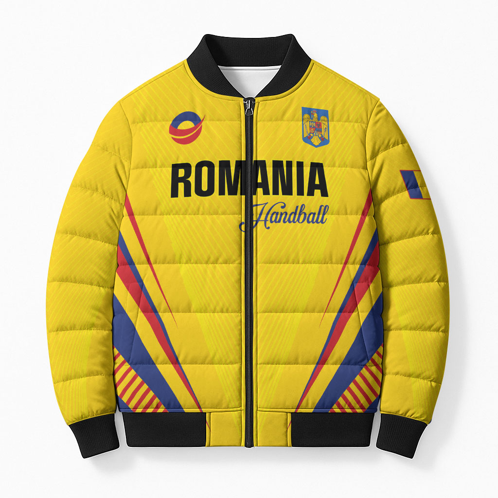 Custom Handball Romania Bomber Puffer Jacket Go Champions