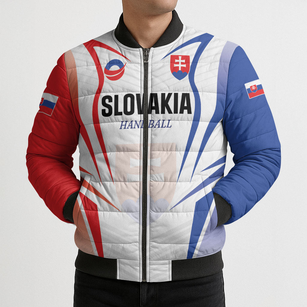 Custom Handball Slovakia Bomber Puffer Jacket Go Champions
