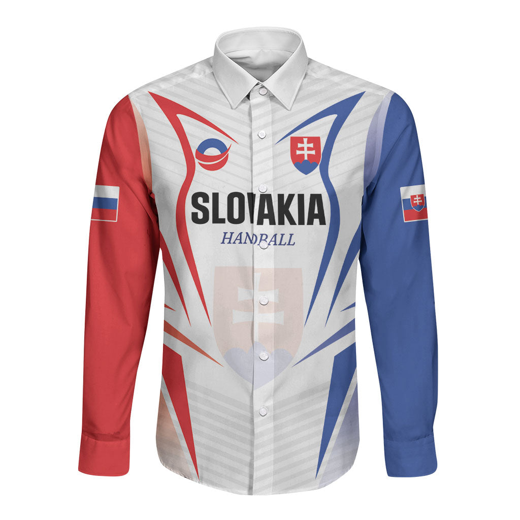 Custom Handball Slovakia Long Sleeve Button Shirt Go Champions