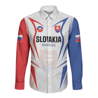 Custom Handball Slovakia Long Sleeve Button Shirt Go Champions