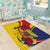 Personalized Romania Independence Day Area Rug Golden Eagle With Roses - Wonder Print Shop