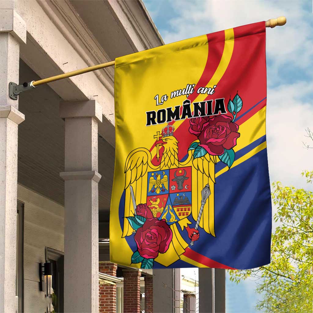 Personalized Romania Independence Day Garden Flag Golden Eagle With Roses - Wonder Print Shop